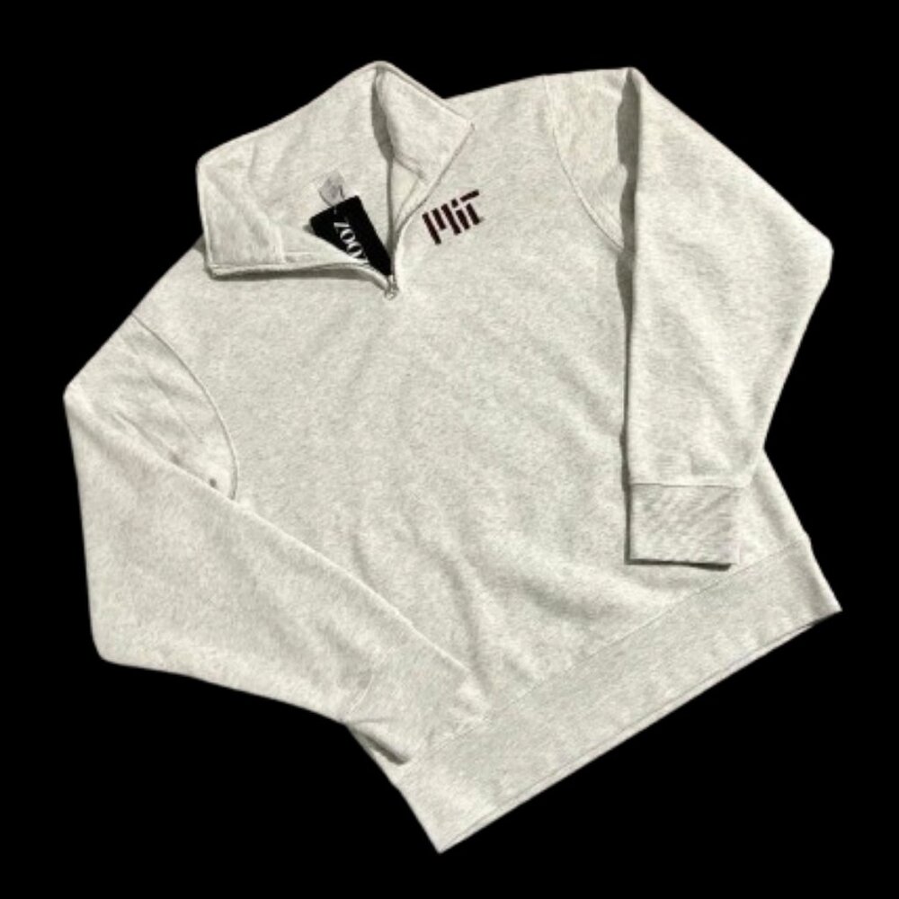 ZOOZATZ Woman's MIT Collegiate NCAA 1/4 Zip Fleece Sweatshirt Top SZ Small